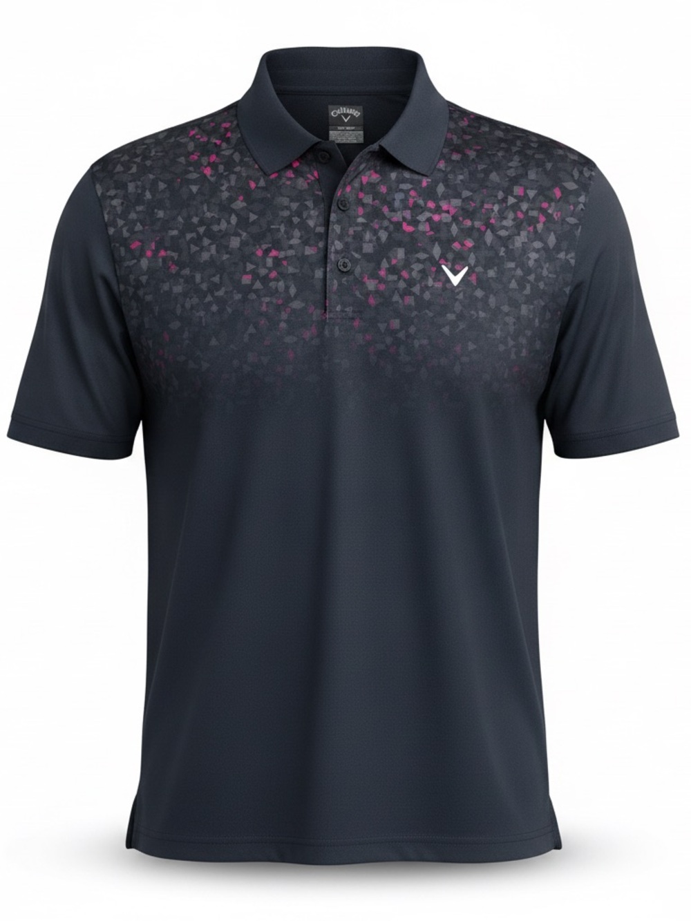 Callaway Opti-Dri Golf Polo Shirt Men’s XL Black Grey Pink Geometric Performance